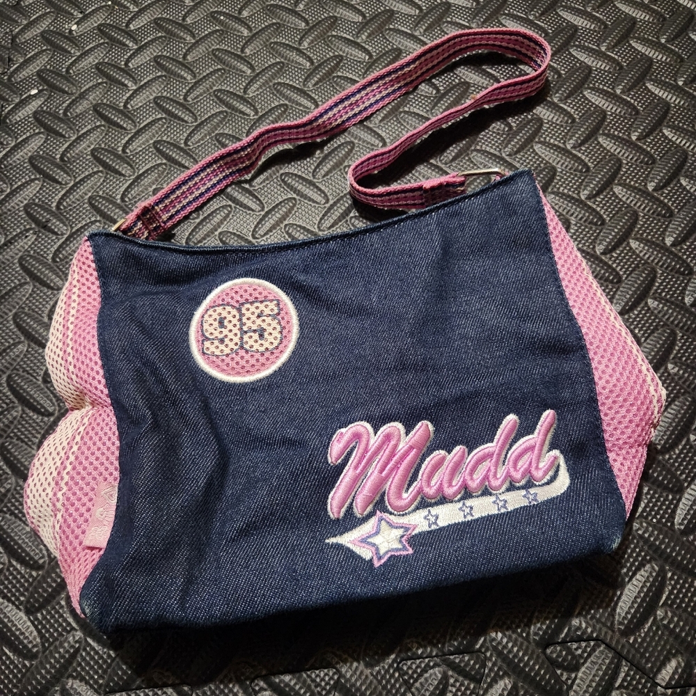 Vintage Mudd Denim and Pink Shoulder Bag